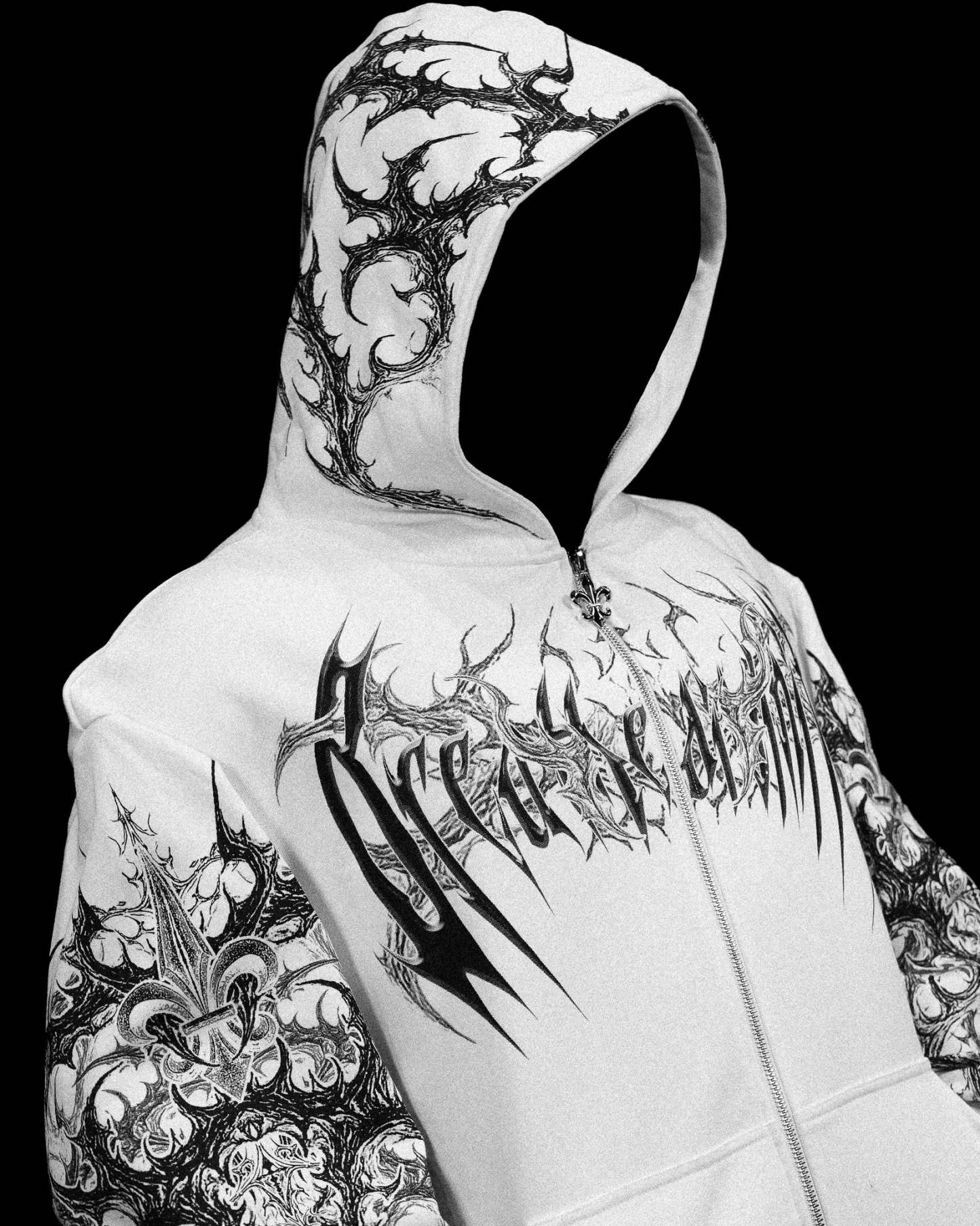 Heavenly Knight Oversized Zip-up Hoodie [DIVINE WHITE]-Coordom