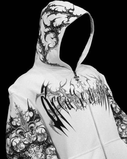 Heavenly Knight Oversized Zip-up Hoodie [DIVINE WHITE]-Coordom