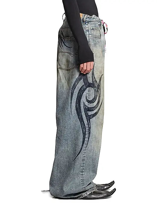 Faded Tribal Jeans-Coordom