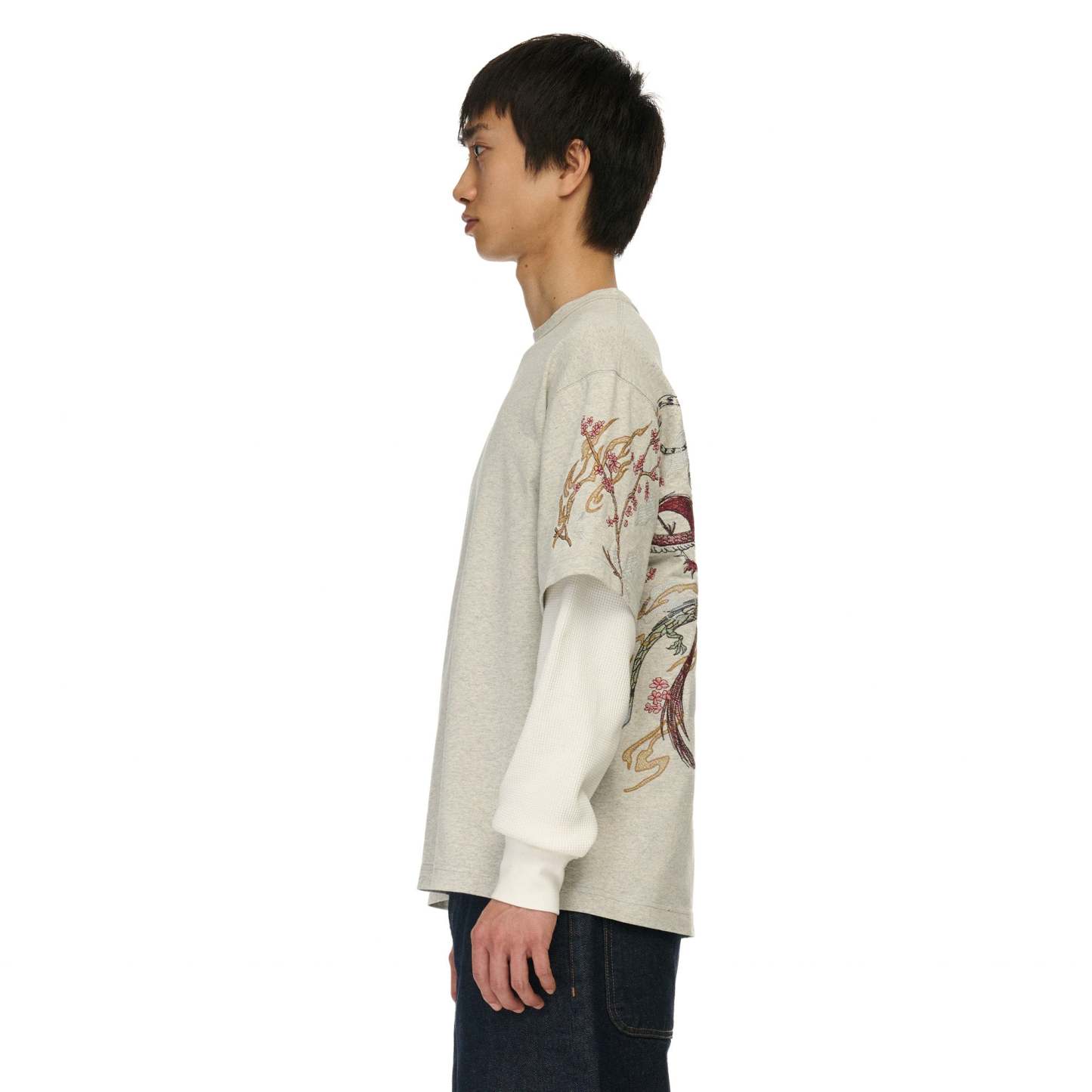 "yakuza" layered Longsleeve grey-Coordom