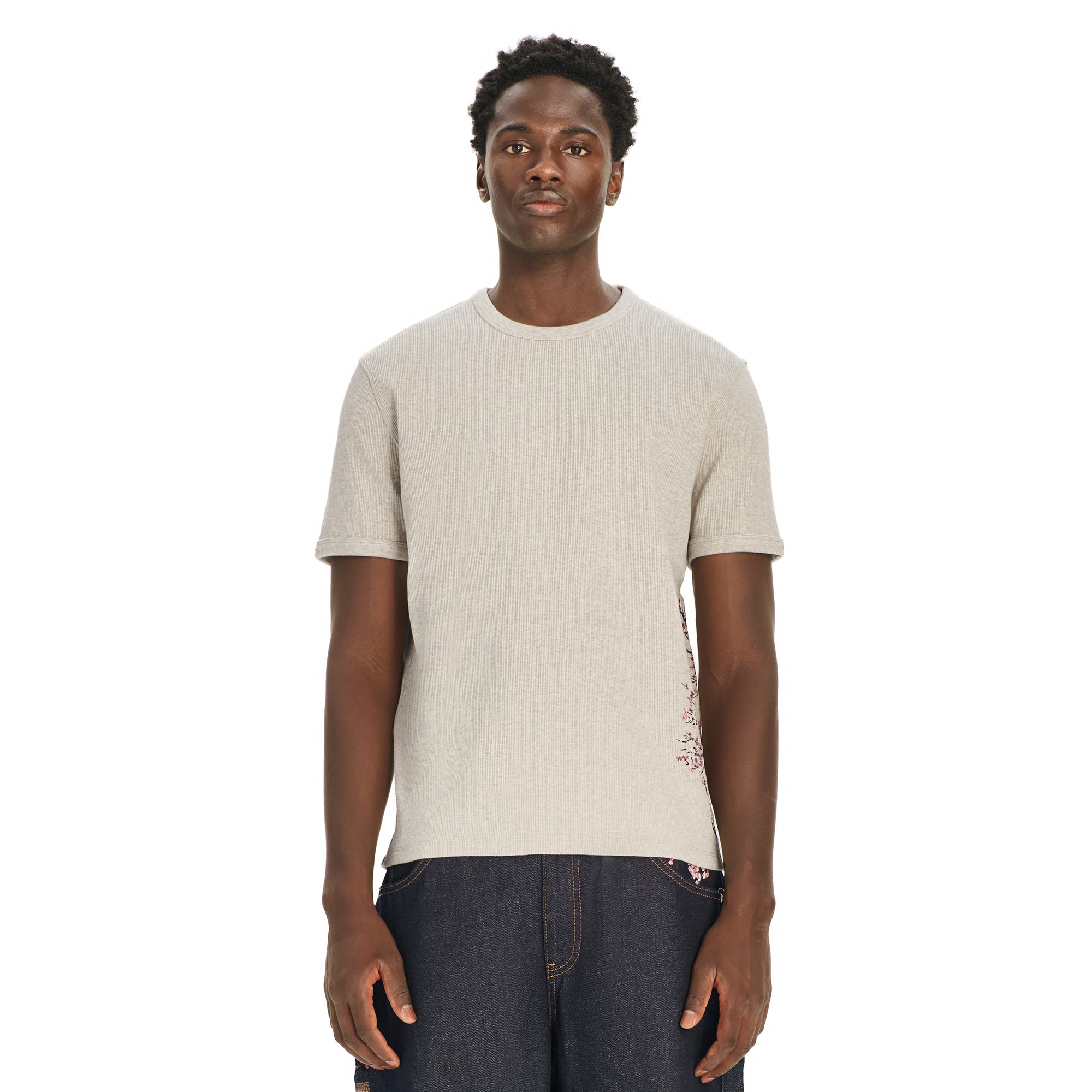 "blossom v3" ribbed T Shirt grey-Coordom