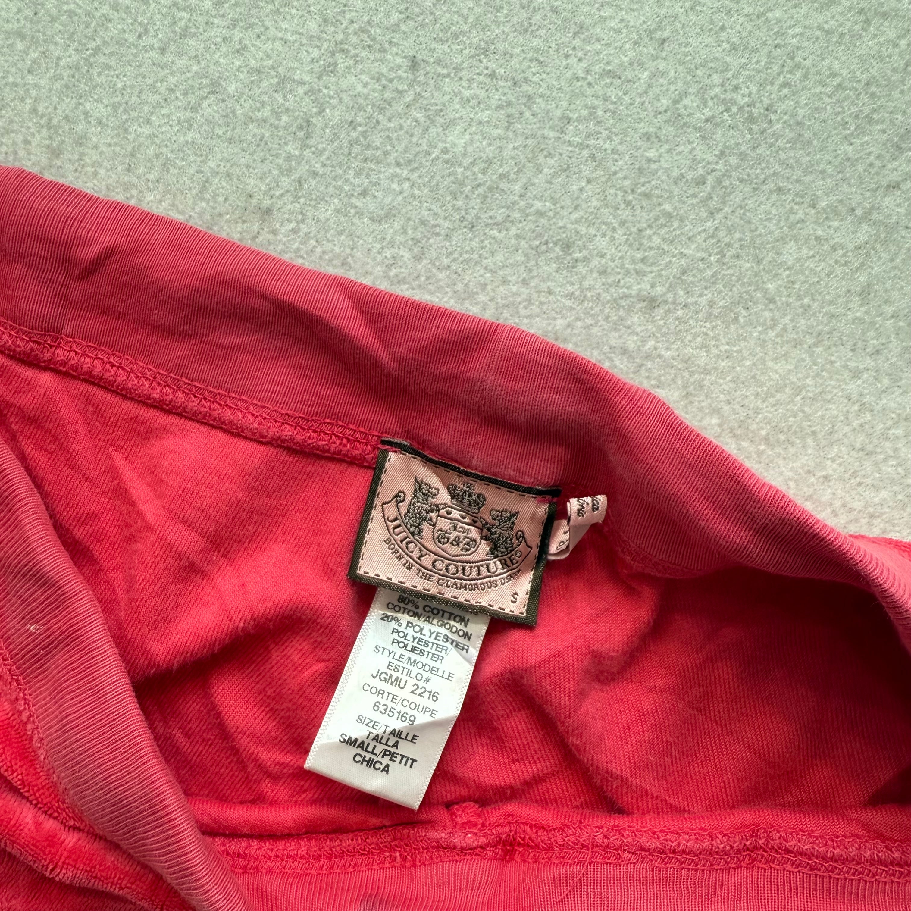 Vintage Juicy Couture Women's Red Velour Flared Track Pants Loungewear Size S-Coordom