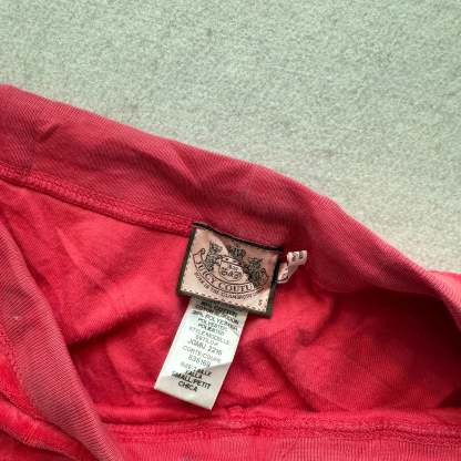 Vintage Juicy Couture Women's Red Velour Flared Track Pants Loungewear Size S-Coordom