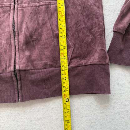 Juicy Couture Women's Brown Velour Zip-Up Hoodie Pockets Graphic Logo Size M-Coordom
