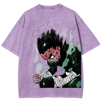 Naruto Rock Lee Unisex Fit Washed T-Shirt 2504005182-Coordom