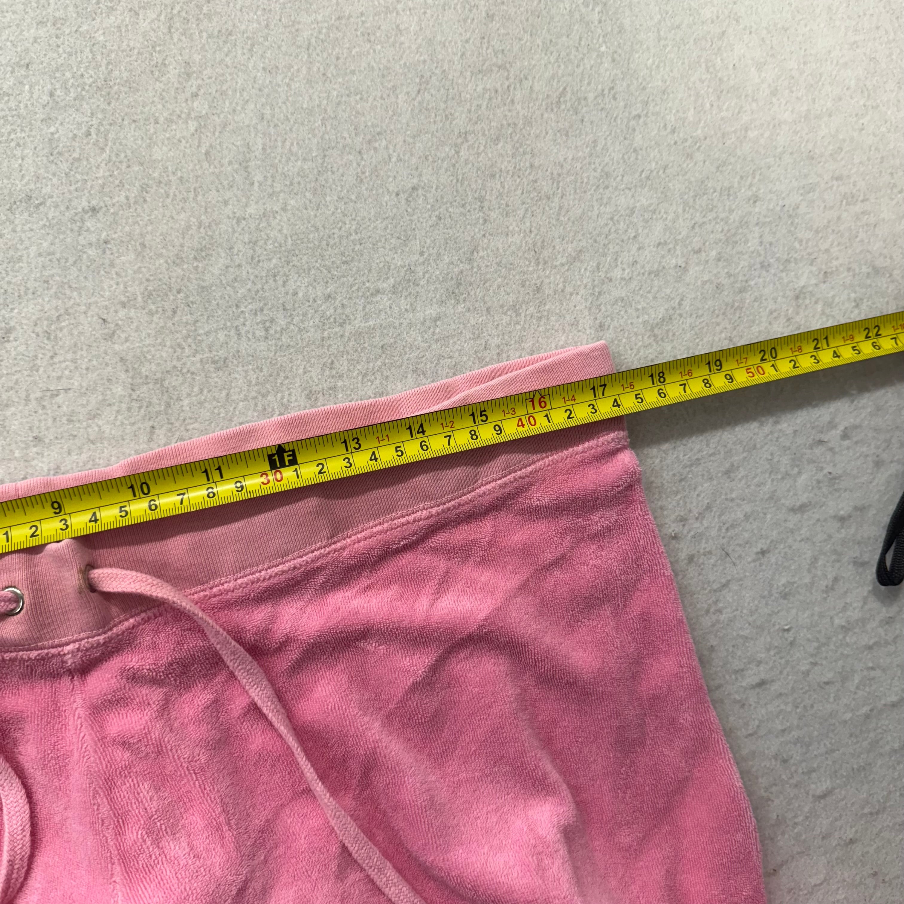 2003 Vintage Juicy Couture Women's Pink Terry Cloth Flared Track Pant Y2k Size L-Coordom