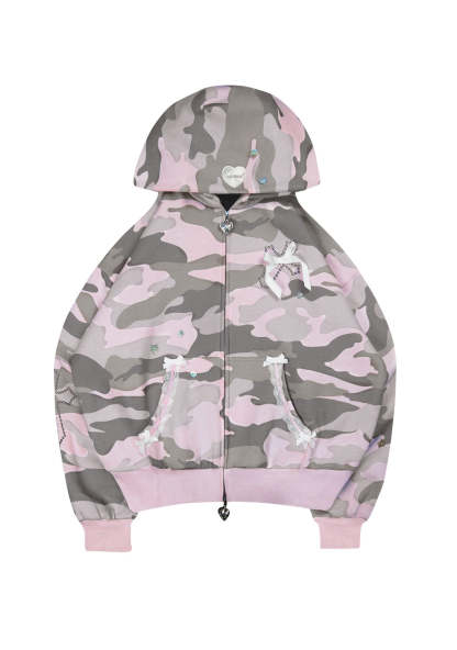 WHISPER ZIP HOODIE PASTEL CAMO-Coordom