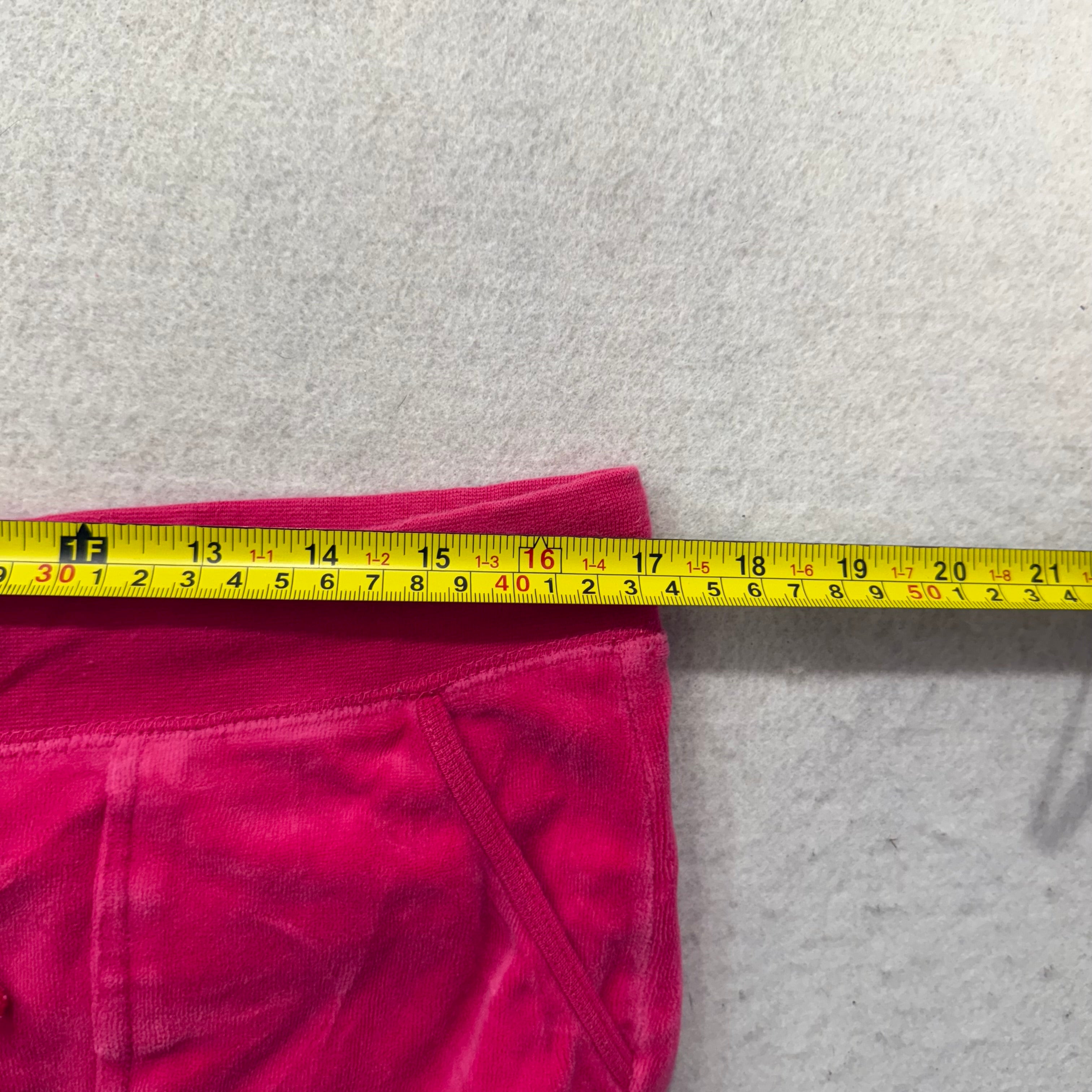 Vintage Juicy Couture Women Hot Pink Velour Flared Track Pant Flap Pocket Size L-Coordom