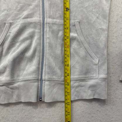 2003 Vintage Juicy Couture Sweet Coutute O’mine Womens Gray Velour Hoodie Size S-Coordom