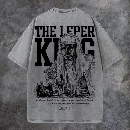 The Leper King Printed Men's Washed Tee-Coordom