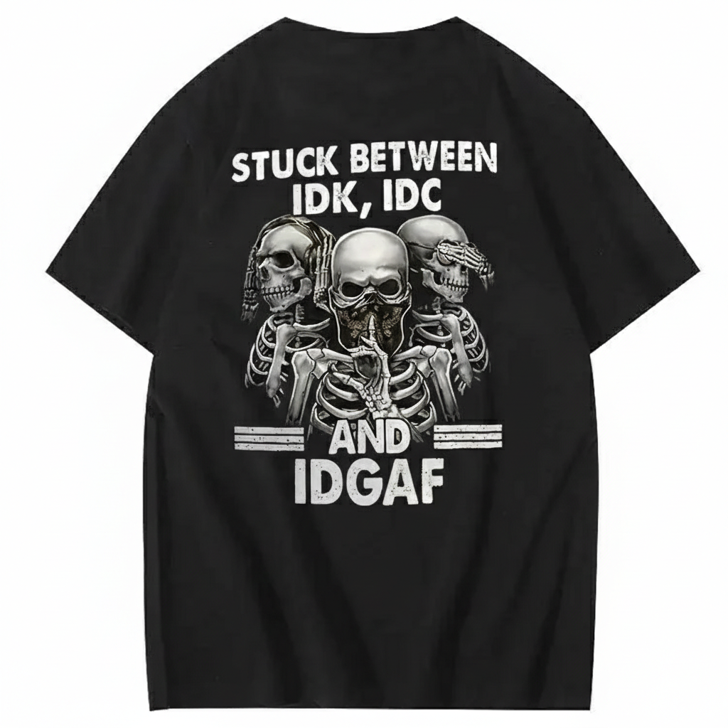 Stuck Between IDK, IDC And IDGAF T-Shirt-Coordom