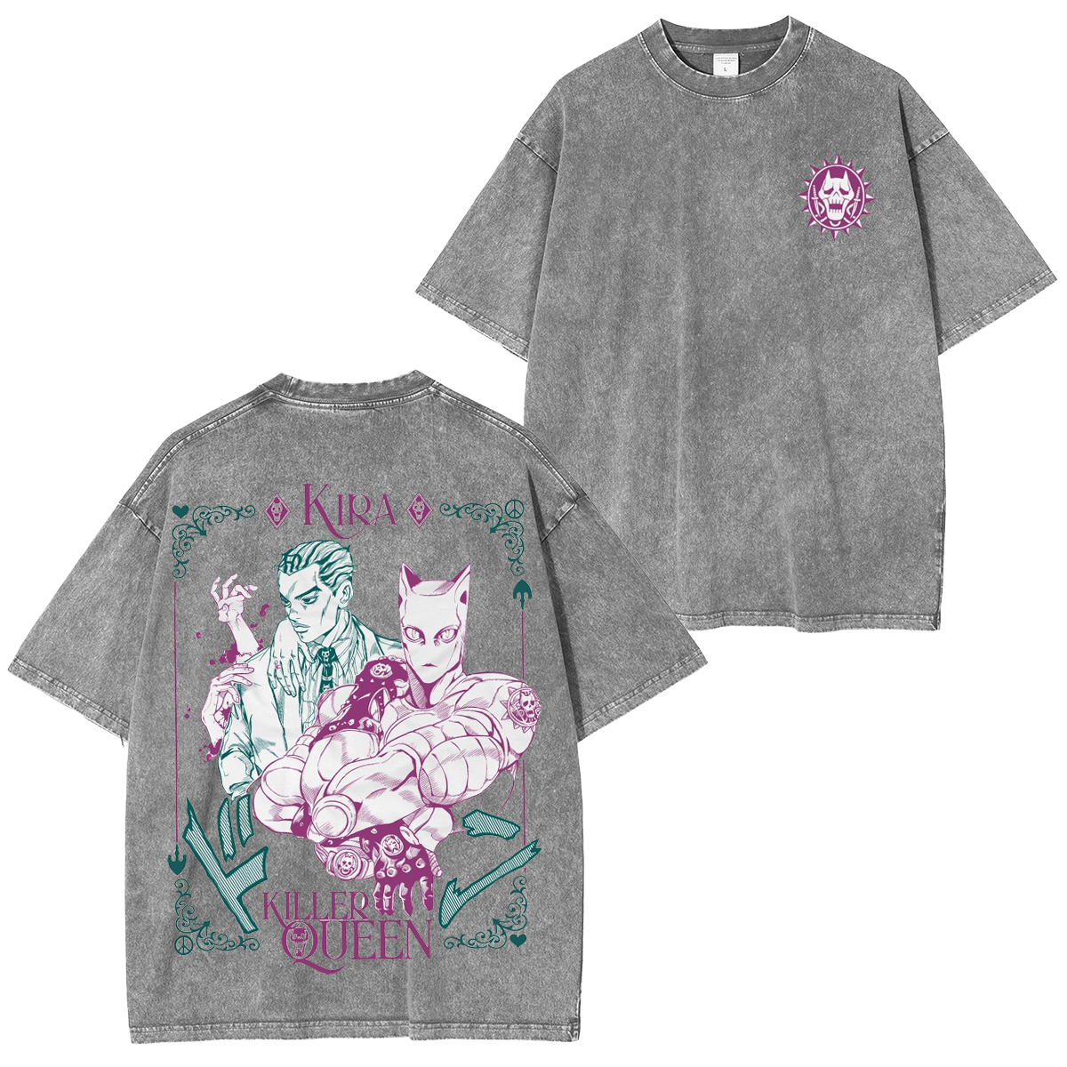 Killer Queen Jojo's Bizarre Game Vintage Washed Unisex T-Shirt-Coordom
