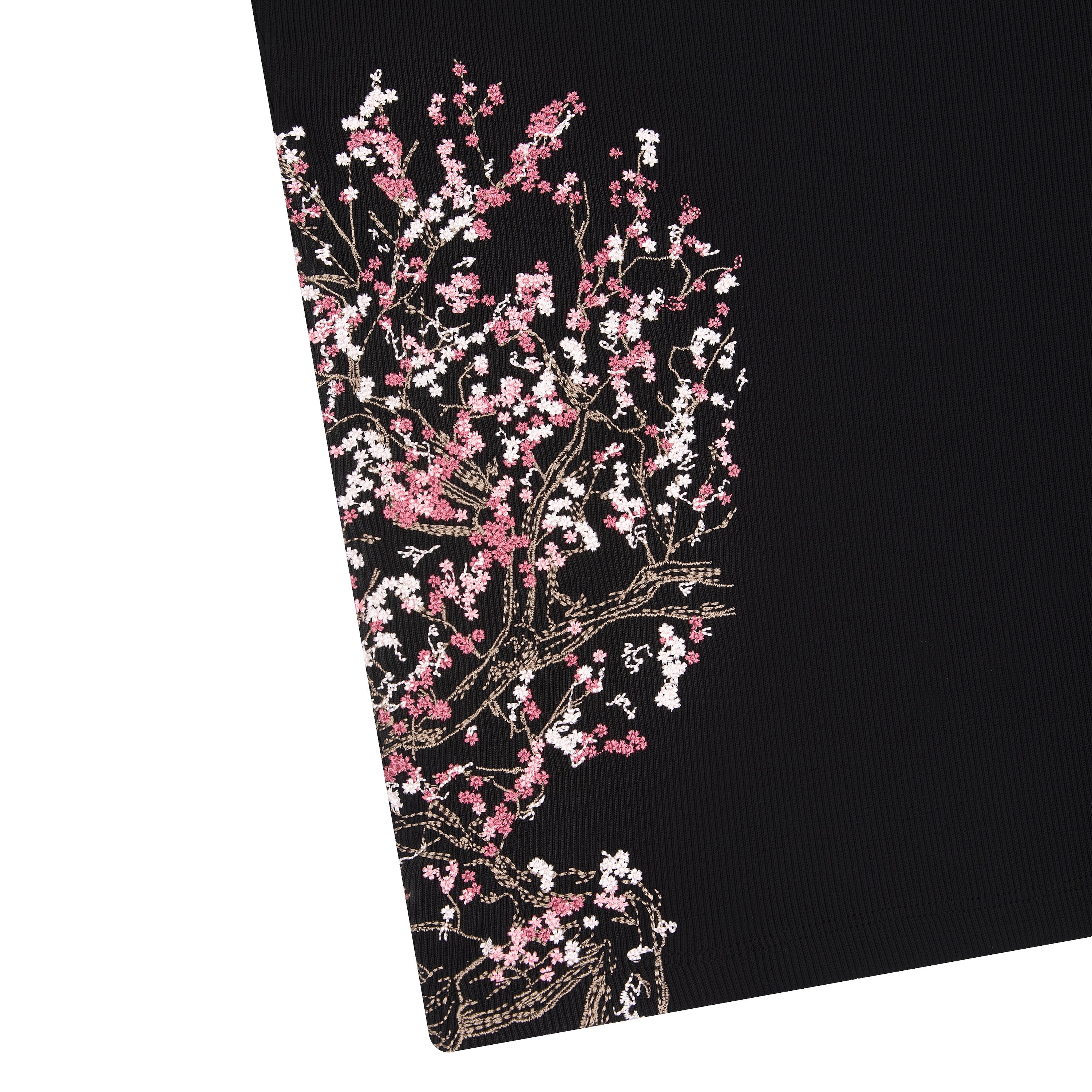 "blossom v3" ribbed T Shirt black-Coordom