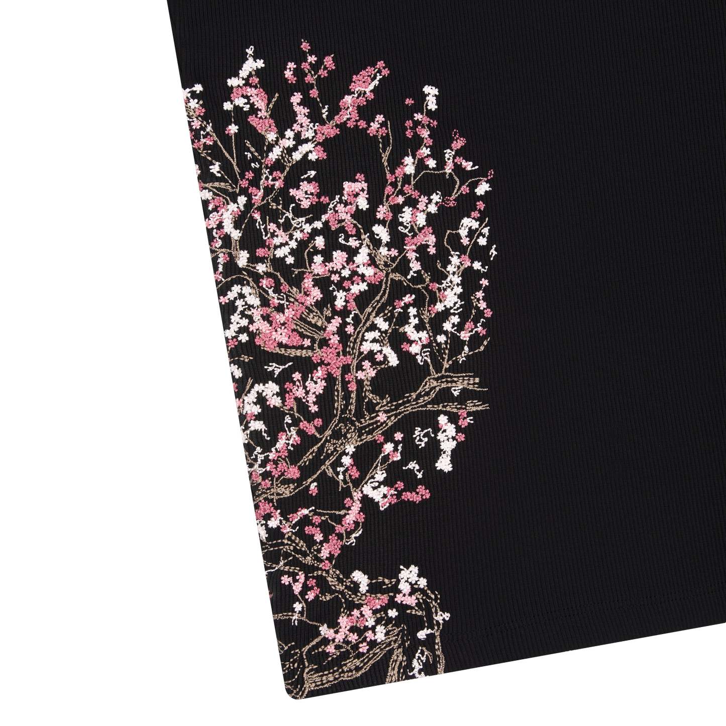 "blossom v3" ribbed T Shirt black-Coordom