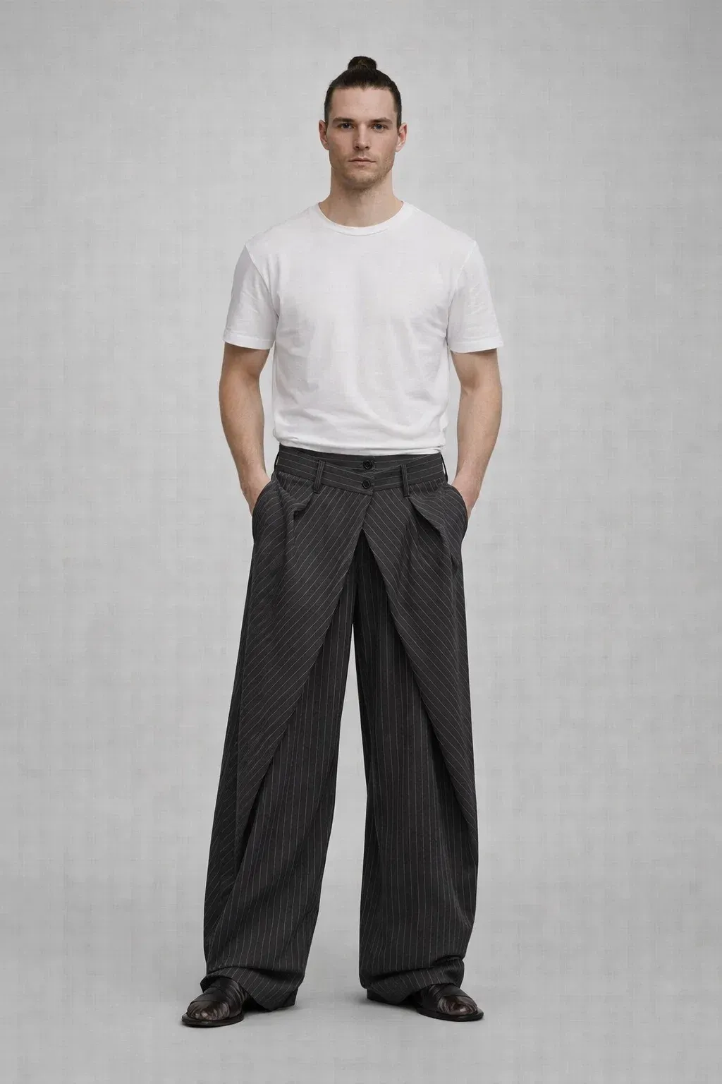 BARREL-SHAPED PLEATED PANTS-Coordom