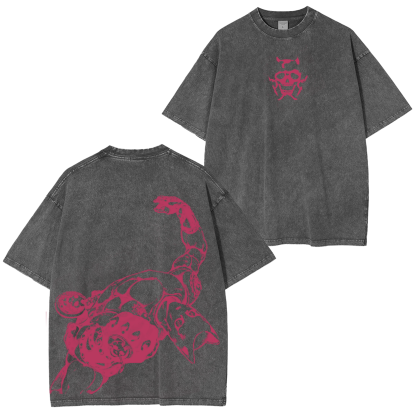 Jojo's Bizarre Adventure Killer Queen Vintage Unisex Washed T-Shirt-Coordom