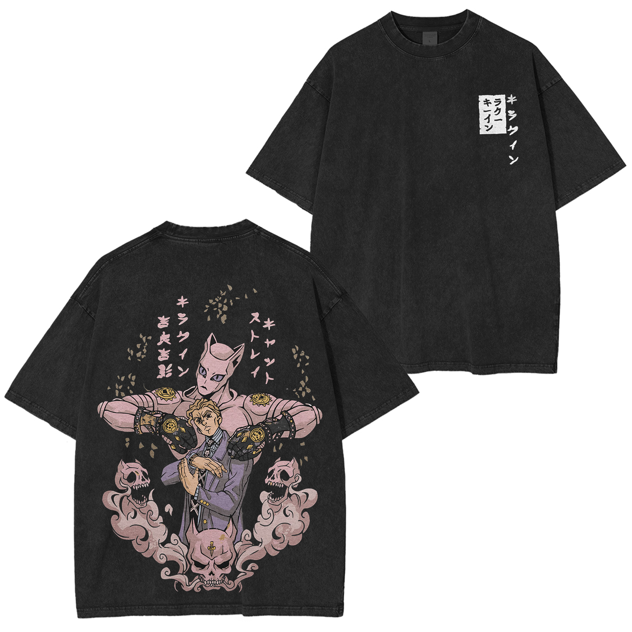 JoJo's Bizarre Adventure Kira Stand Graphic Vintage Unisex Washed T-Shirt-Coordom