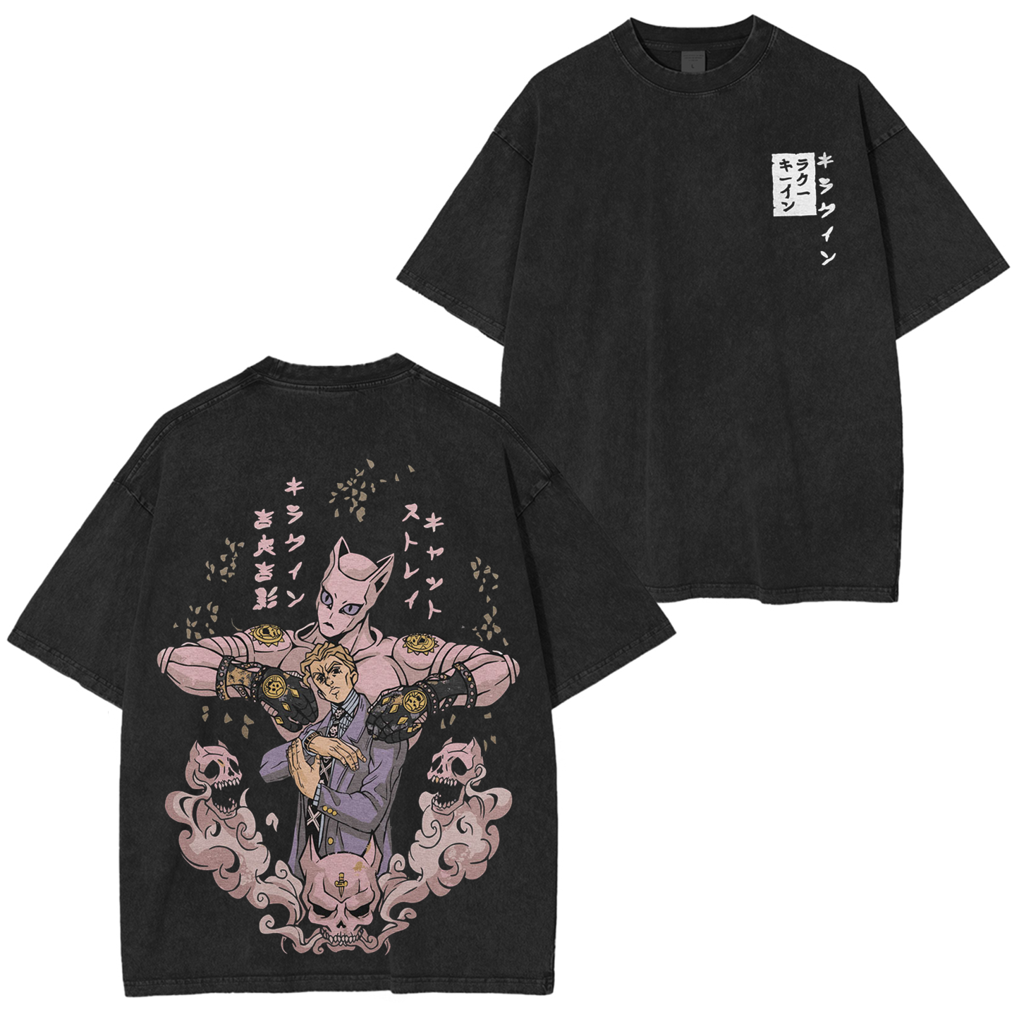 JoJo's Bizarre Adventure Kira Stand Graphic Vintage Unisex Washed T-Shirt-Coordom