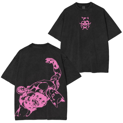 Jojo's Bizarre Adventure Killer Queen Vintage Unisex Washed T-Shirt-Coordom