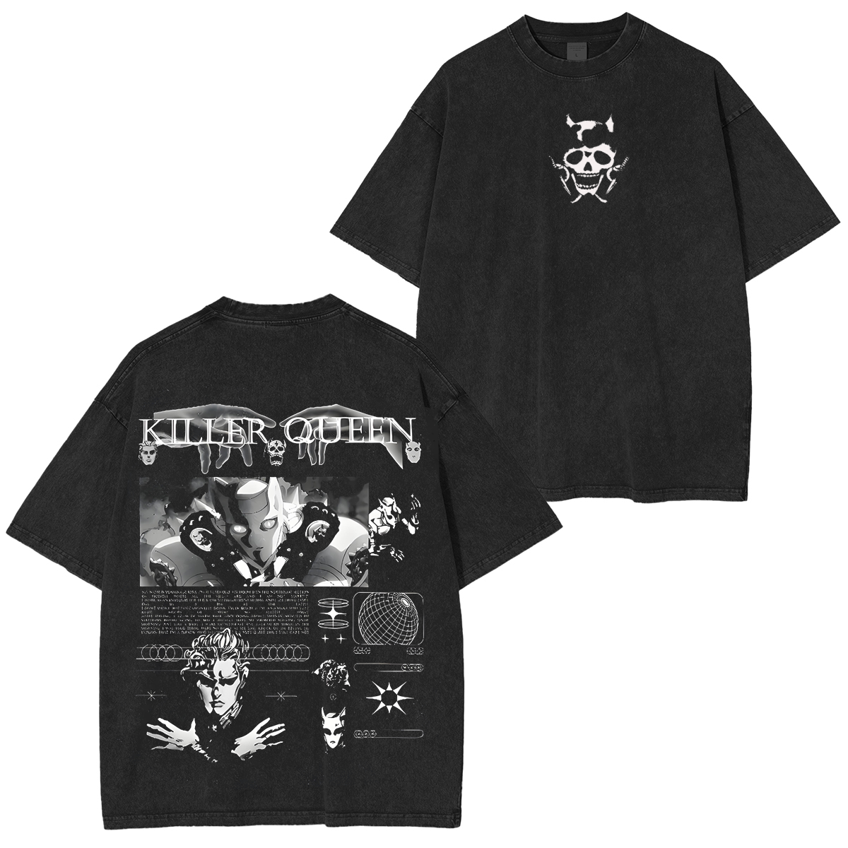 Killer Queen-JoJo's Bizarre Adventure Vintage Washed Unisex T-Shirt-Coordom