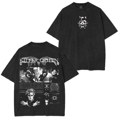 Killer Queen-JoJo's Bizarre Adventure Vintage Washed Unisex T-Shirt-Coordom