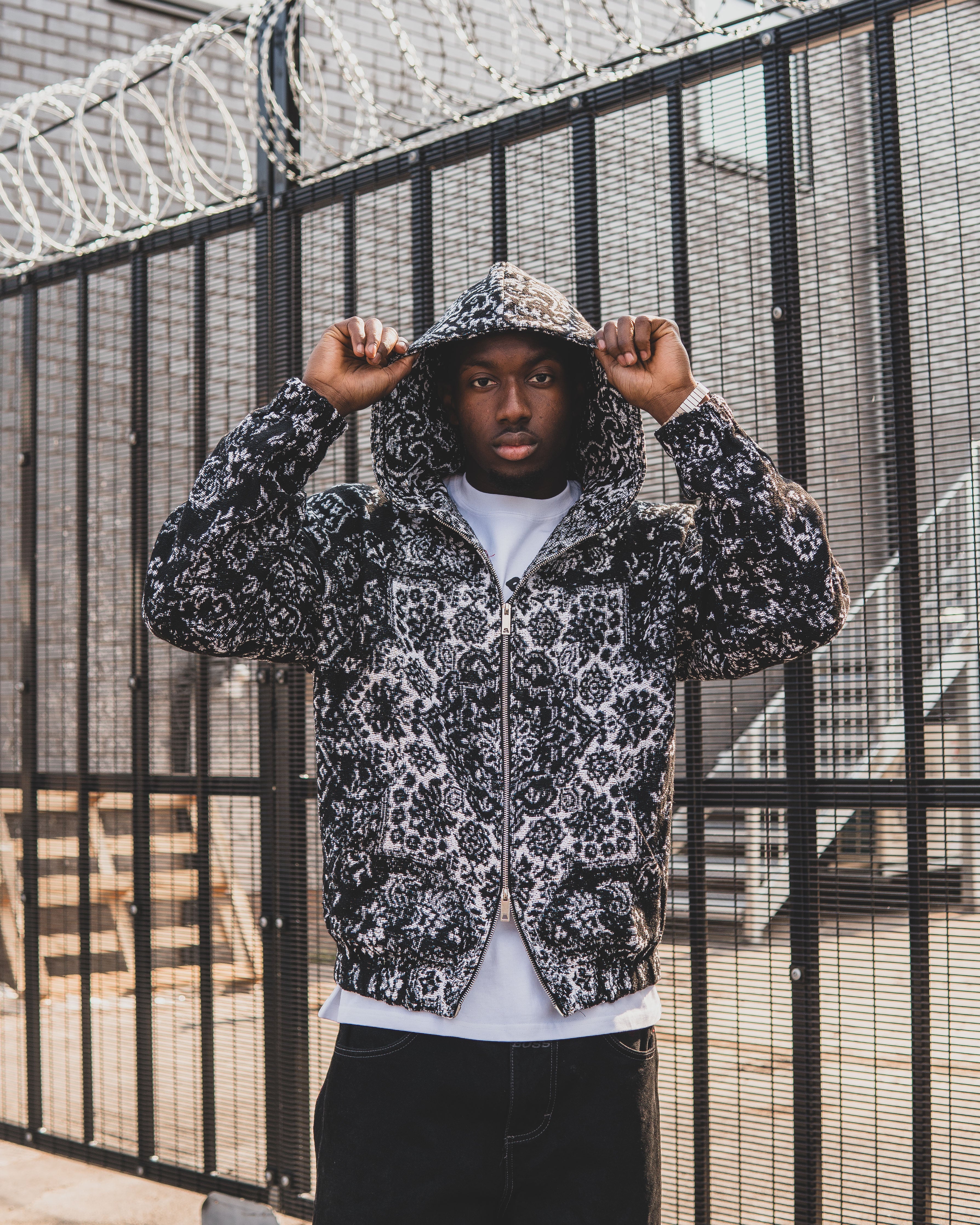 BLAZE Tapestry Zip-Up Hoodie|Streetwear Oversized Vintage Casual Wear-Coordom