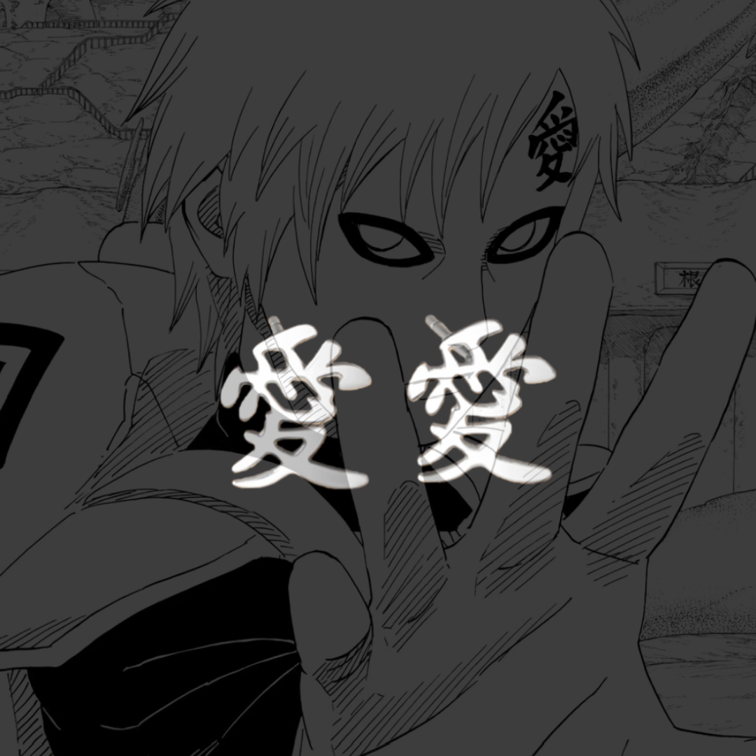 Gaara "Love" Kanji Earrings, Naruto InspiredStainless Steel Studs, Japanese AnimeStreetwear Jewelry for Men Women, Gift forOtaku Fans-Coordom