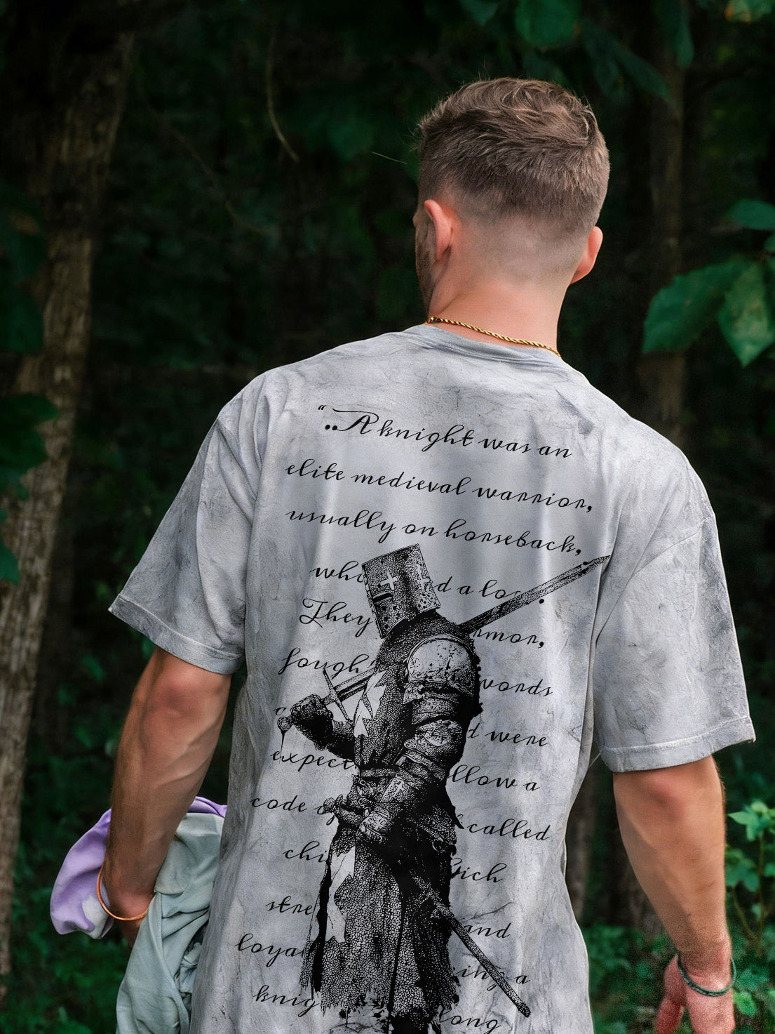 A Knight Was An Elite Medieval Warrior, Usually On Horseback, Who Held A Lot Of Power Printed Men's Washed Tee-Coordom