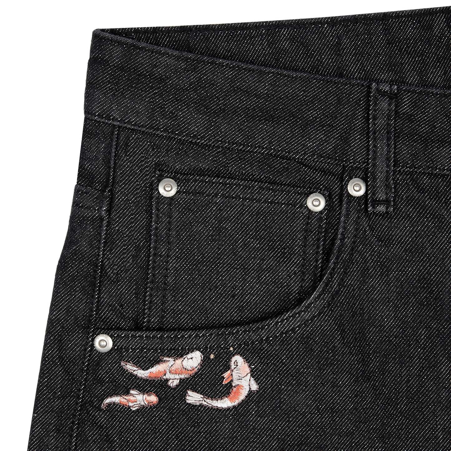 "koi fish v2" Jorts raw black-Coordom