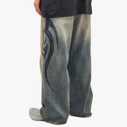 Faded Tribal Jeans-Coordom