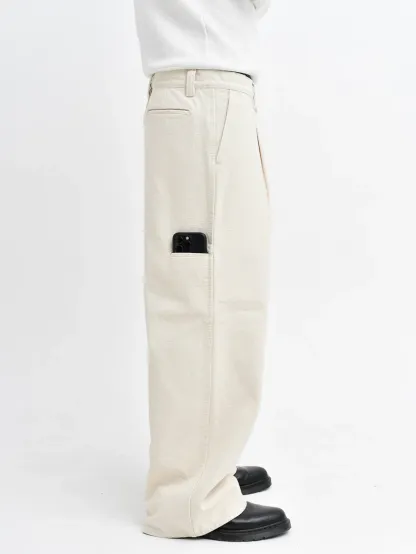 OKAYAMA PLEATED WIDE-LEG PANTS-Coordom