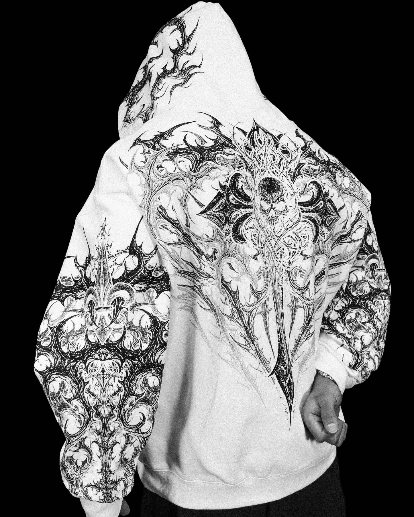 Heavenly Knight Oversized Zip-up Hoodie [DIVINE WHITE]-Coordom