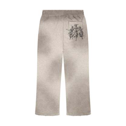 Mosaic Grey Melange Jogger Pants Streetwear Sweatpants-Coordom