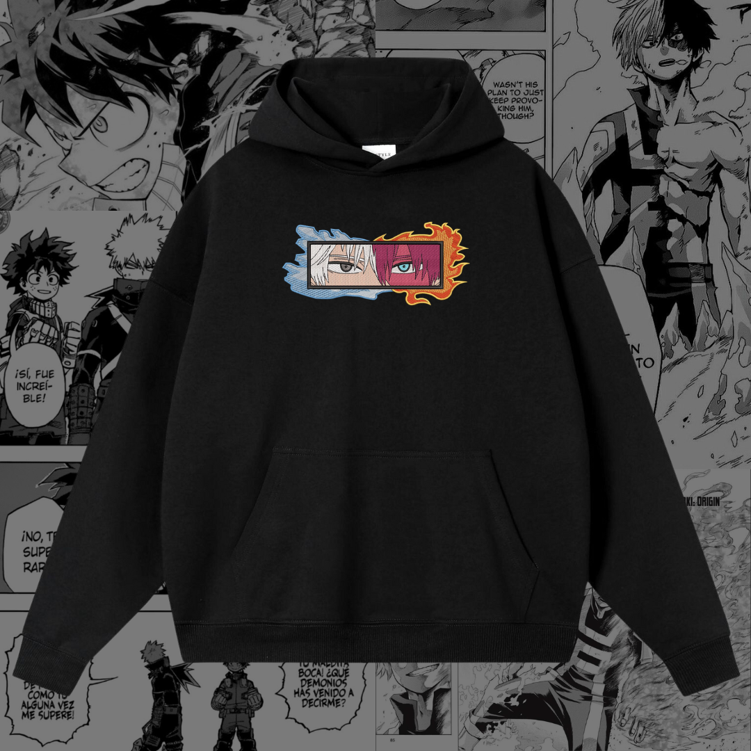 Shoto Todoroki Embroidered Hoodie | My Hero Academia Inspired-Coordom