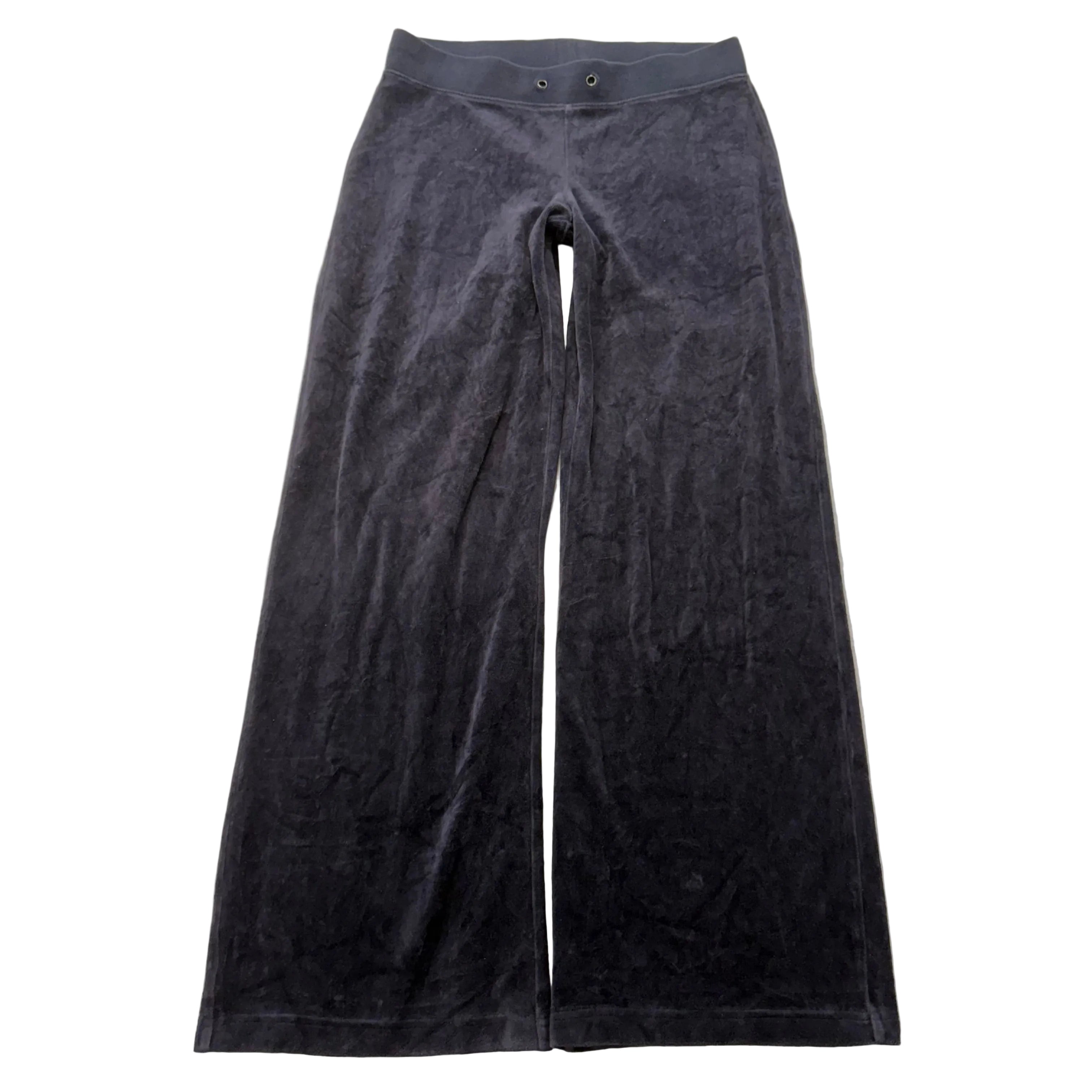 Vintage Juicy Couture Women's Charcoal Velour Flared Wide Leg Track Pant Size S-Coordom