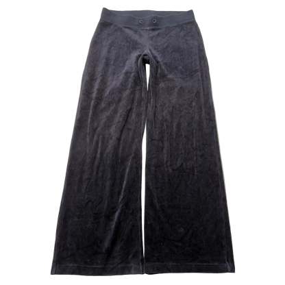 Vintage Juicy Couture Women's Charcoal Velour Flared Wide Leg Track Pant Size S-Coordom