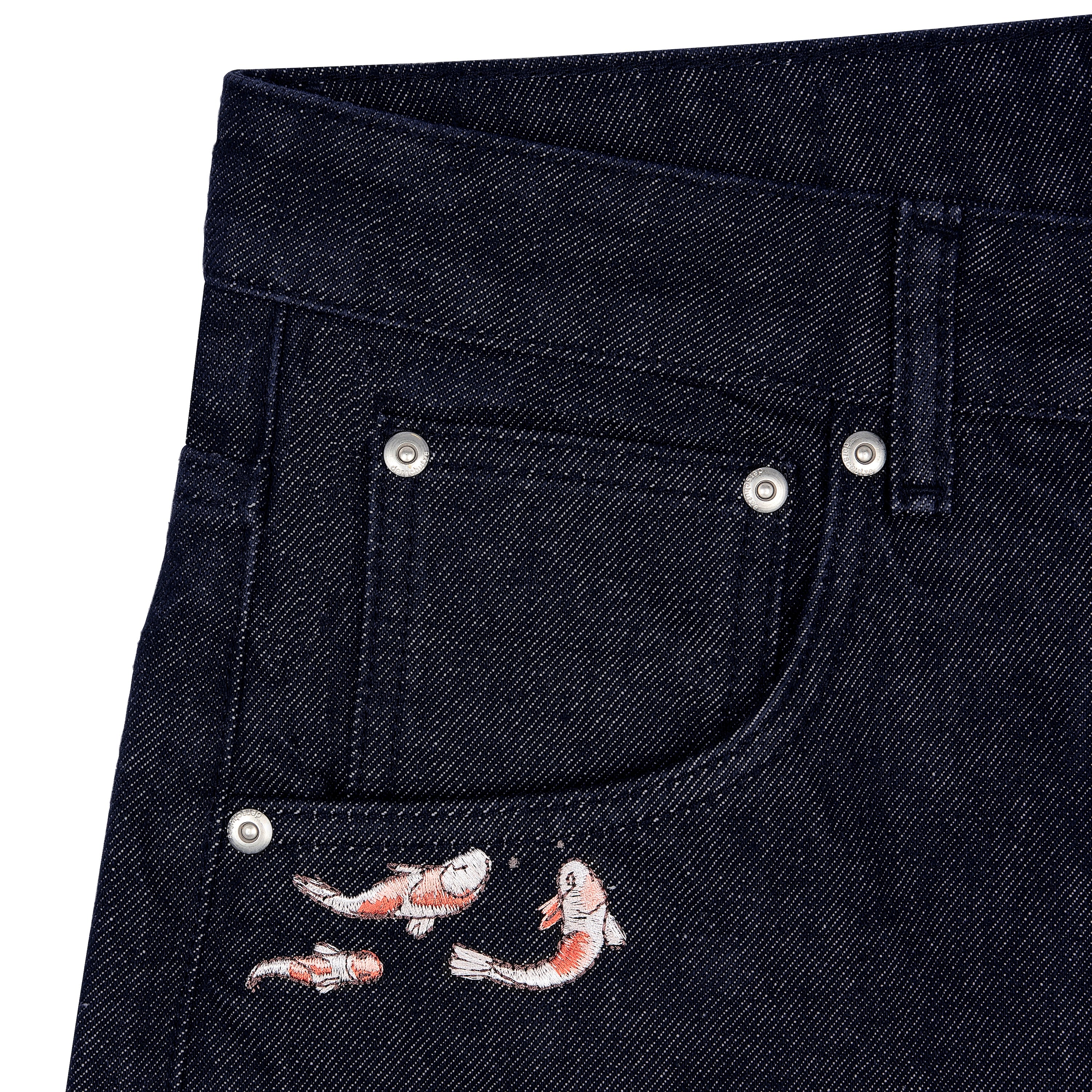 "koi fish v2" Jorts raw indigo-Coordom