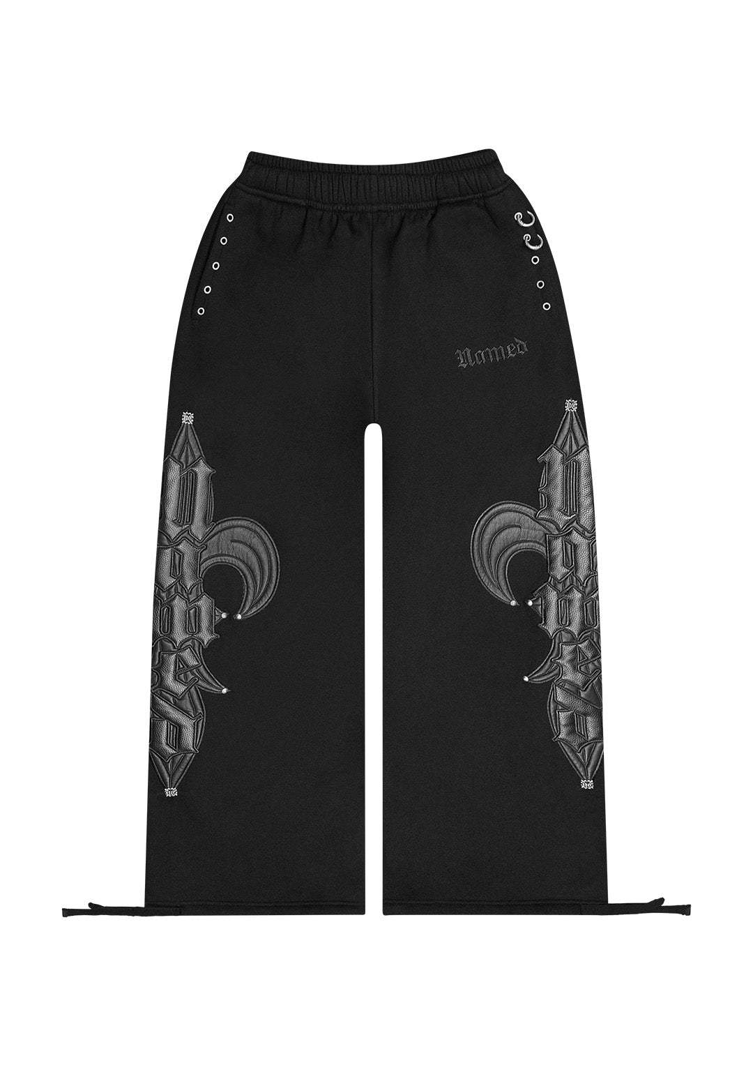 MIDNIGHT STUDDED OVERSIZED SWEATPANTS BLACK-Coordom