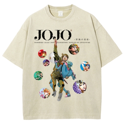 Jojo's Bizarre Adventure Unisex Fit Washed T-Shirt-Coordom