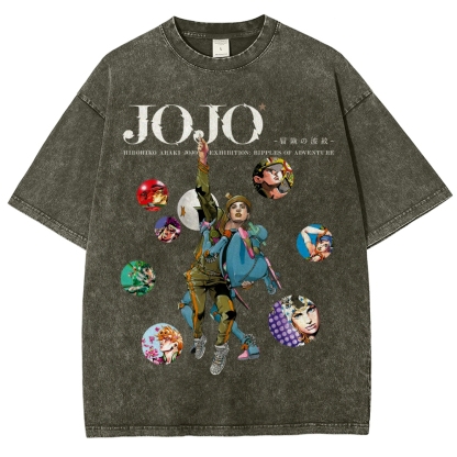 Jojo's Bizarre Adventure Unisex Fit Washed T-Shirt-Coordom