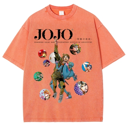 Jojo's Bizarre Adventure Unisex Fit Washed T-Shirt-Coordom