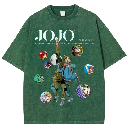 Jojo's Bizarre Adventure Unisex Fit Washed T-Shirt-Coordom