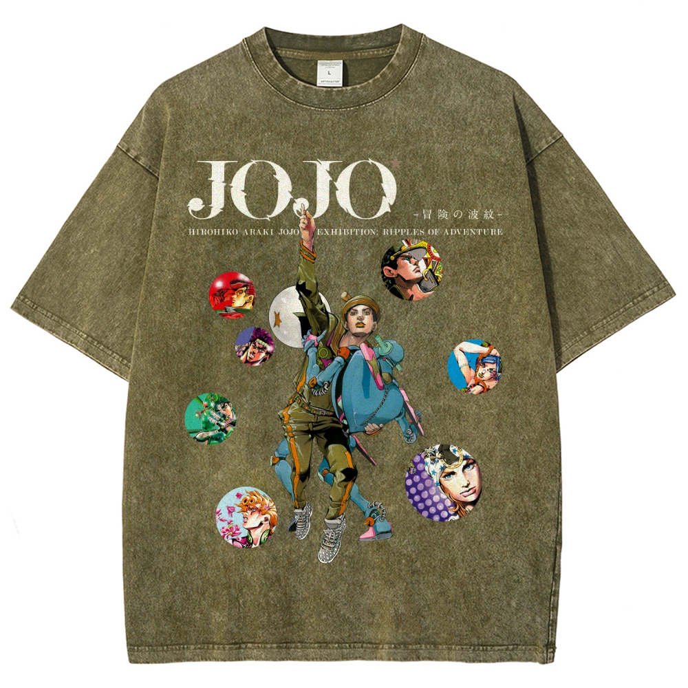 Jojo's Bizarre Adventure Unisex Fit Washed T-Shirt-Coordom