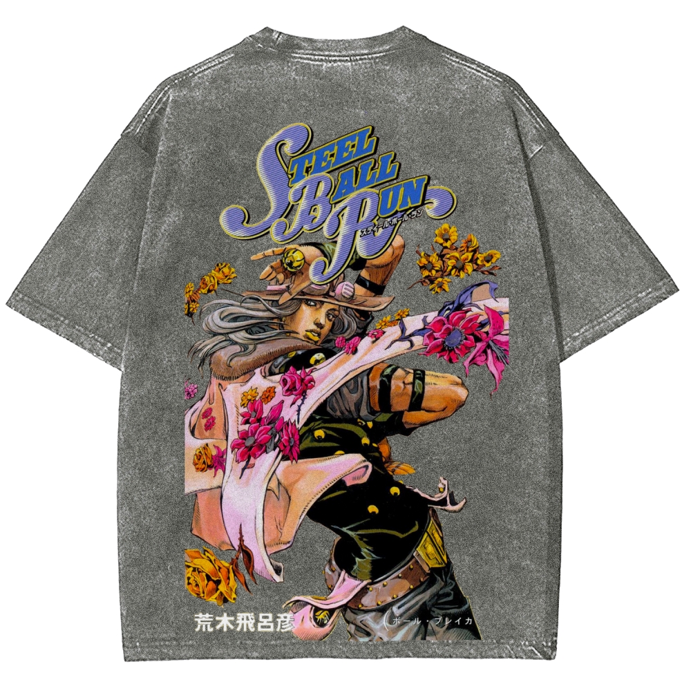 Jojo's Bizarre Adventure Unisex Fit Washed T-Shirt 2603005633-Coordom