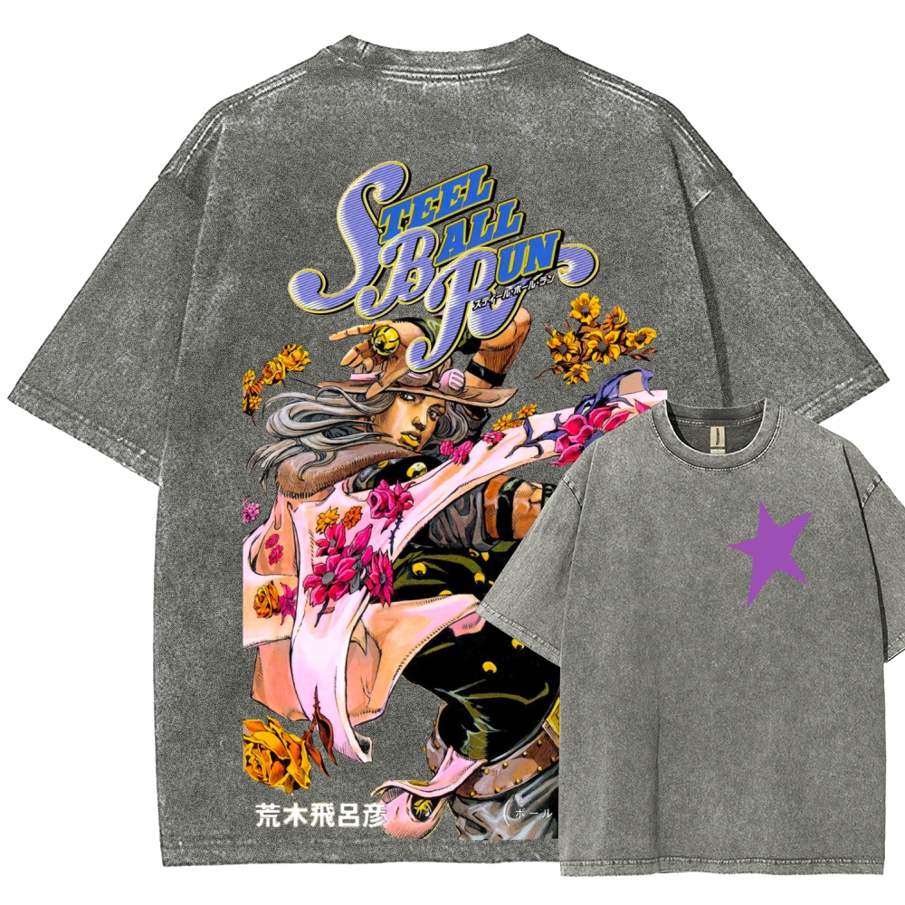 Jojo's Bizarre Adventure Unisex Fit Washed T-Shirt 2603005633-Coordom
