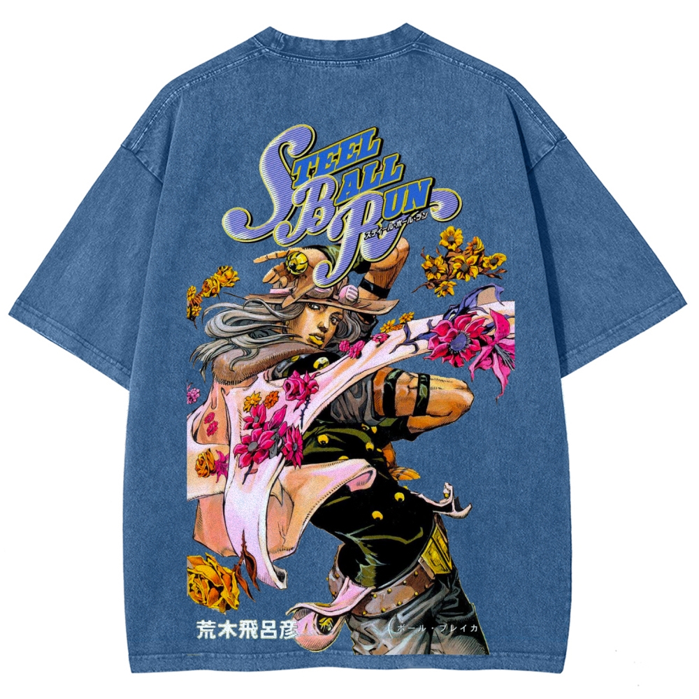 Jojo's Bizarre Adventure Unisex Fit Washed T-Shirt 2603005633-Coordom