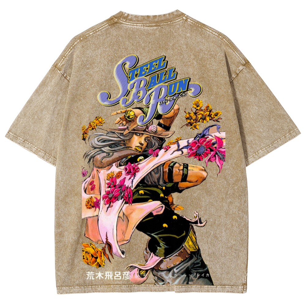 Jojo's Bizarre Adventure Unisex Fit Washed T-Shirt 2603005633-Coordom