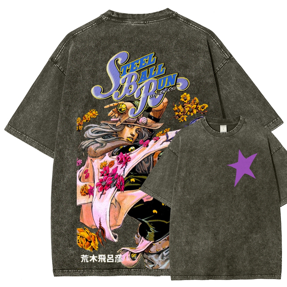 Jojo's Bizarre Adventure Unisex Fit Washed T-Shirt 2603005633-Coordom