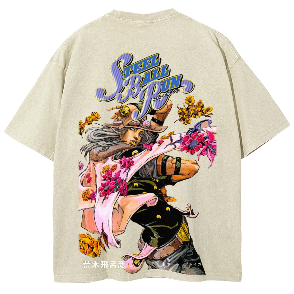 Jojo's Bizarre Adventure Unisex Fit Washed T-Shirt 2603005633-Coordom