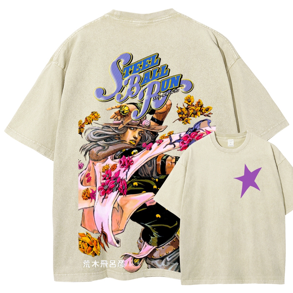 Jojo's Bizarre Adventure Unisex Fit Washed T-Shirt 2603005633-Coordom